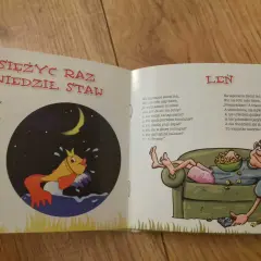 Księżyc odwiedził staw, a len na tapczanie nic nie robi. Ilustracja z Akademii Pana Kleksa.