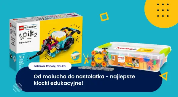 Zestawy LEGO Education Spike Prime i Korbo Code to fantastyczne kostki do układania dla dzieci, rozwijające kreatywność i umiejętności STEM.